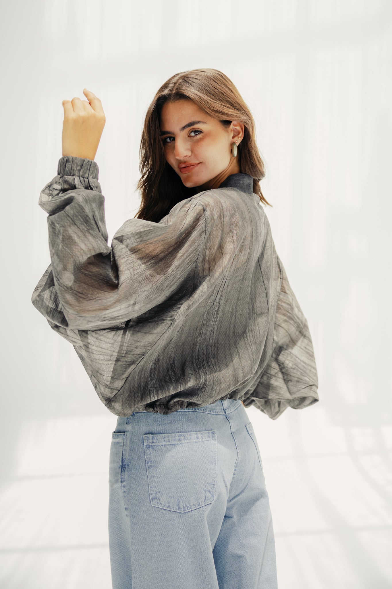 The sheer jacket black