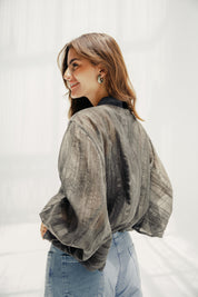 The sheer jacket black