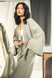 Short Boho cardigan with different lengths Olive