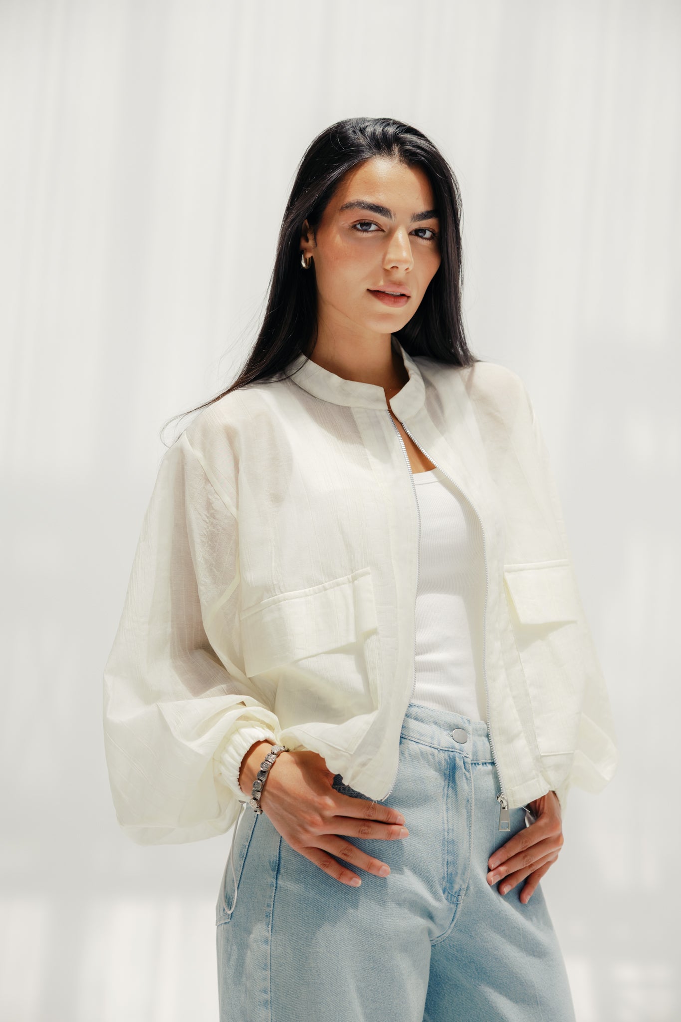 The sheer breeze jacket OFF WHITE