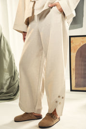 Palon pants with buttons details Beige