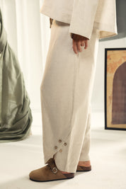 Palon pants with buttons details Beige