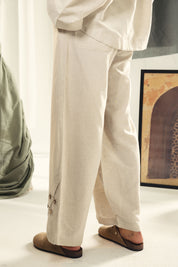 Palon pants with buttons details Beige