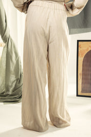 Washed linen wide leg pants Beige