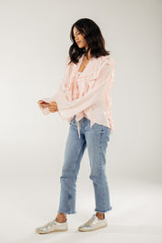 Breezy Ruffle Cardigan Pink