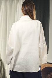 Blazer collars boho blouse White