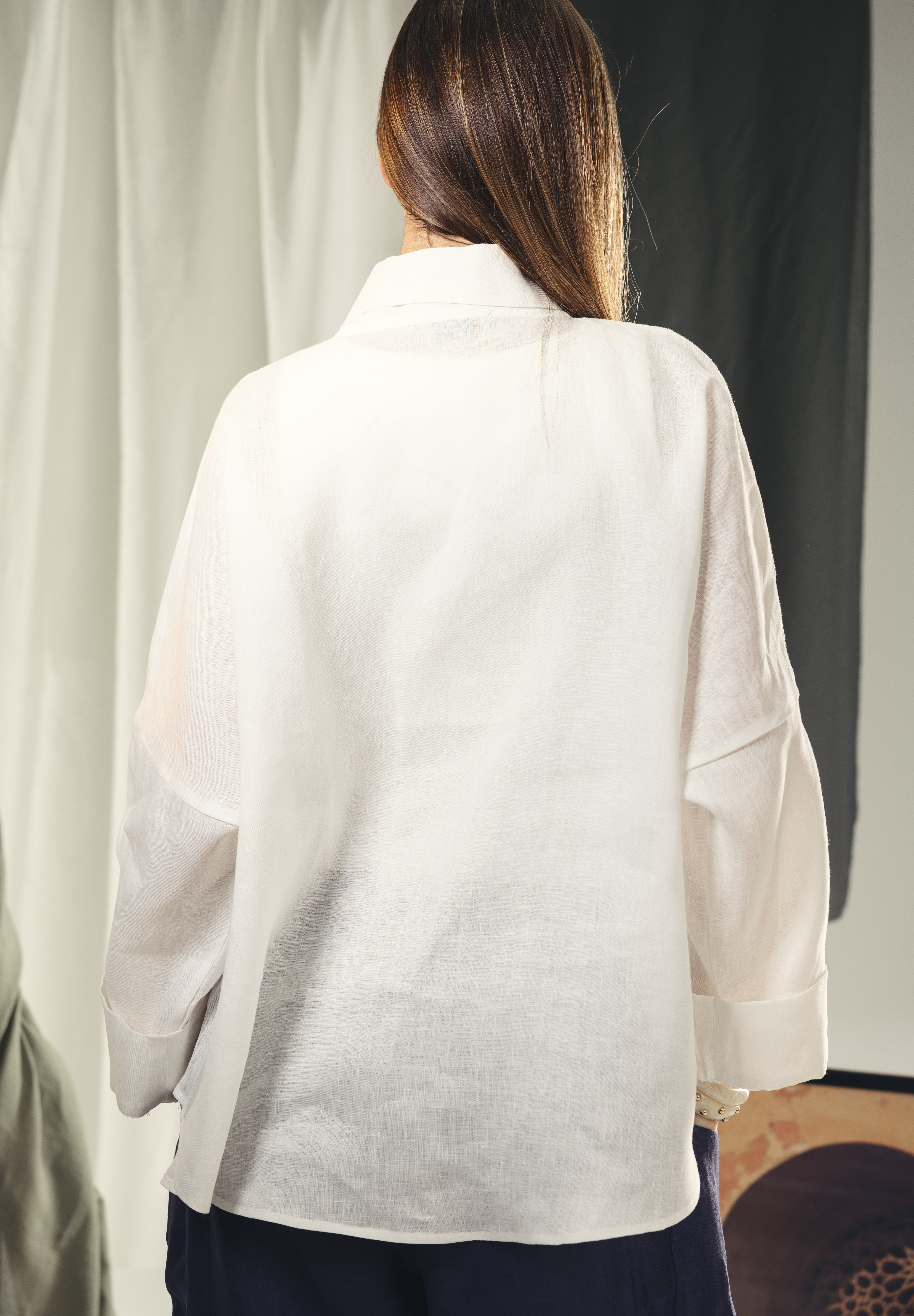 Blazer collars boho blouse White