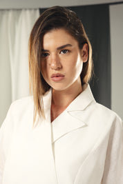 Blazer collars boho blouse White