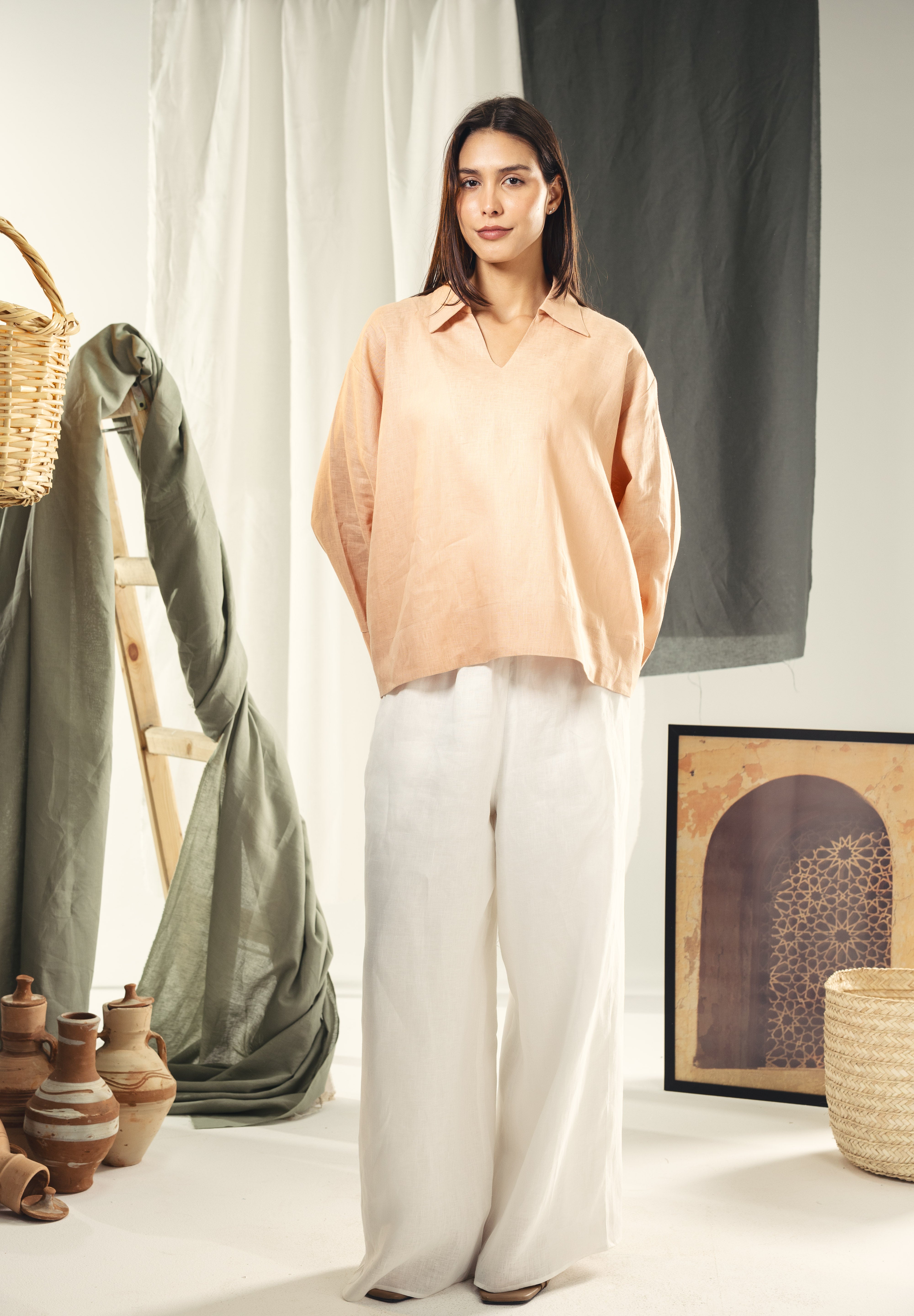 Oversized Blouse with V-Neck Simon