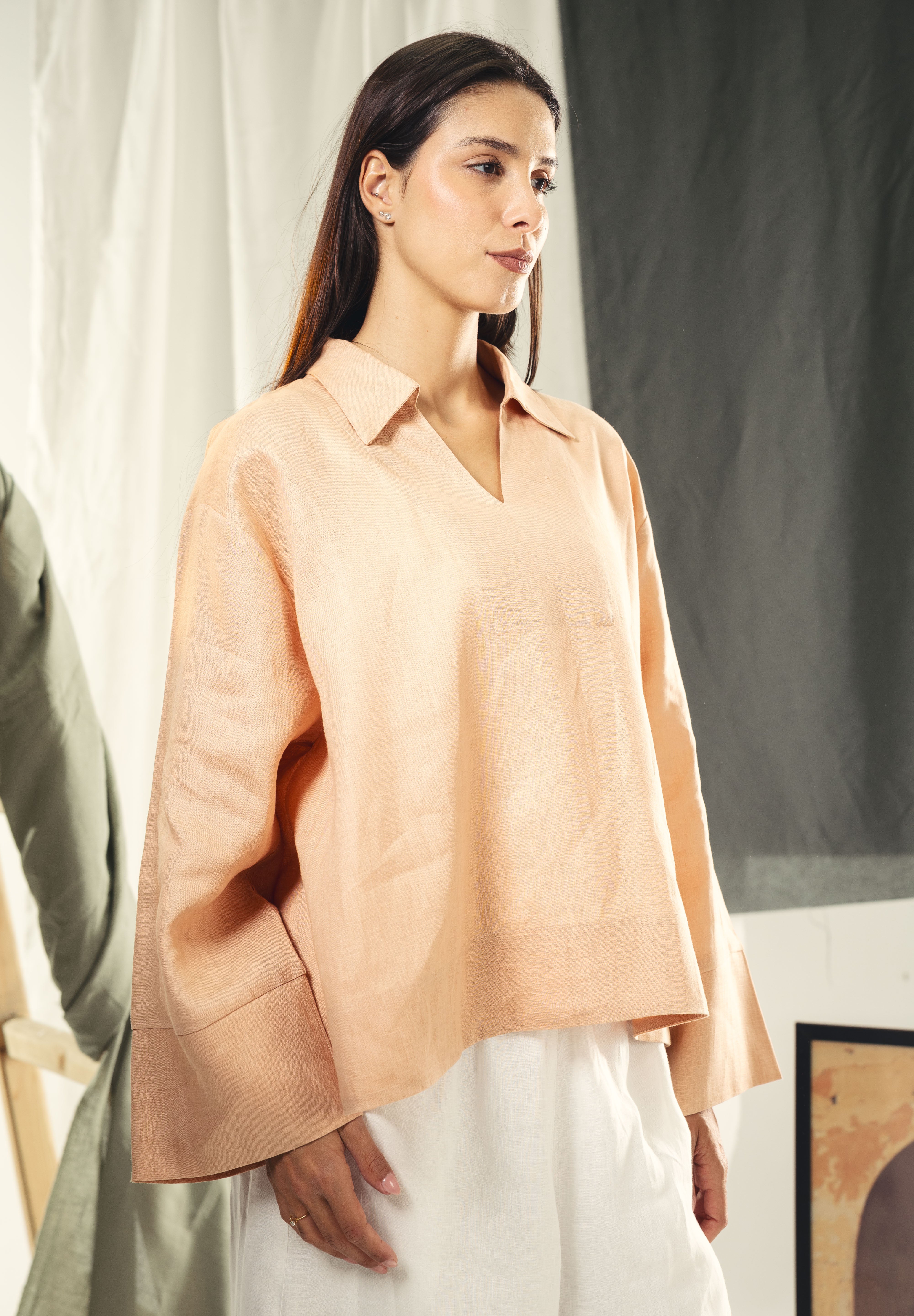 Oversized Blouse with V-Neck Simon