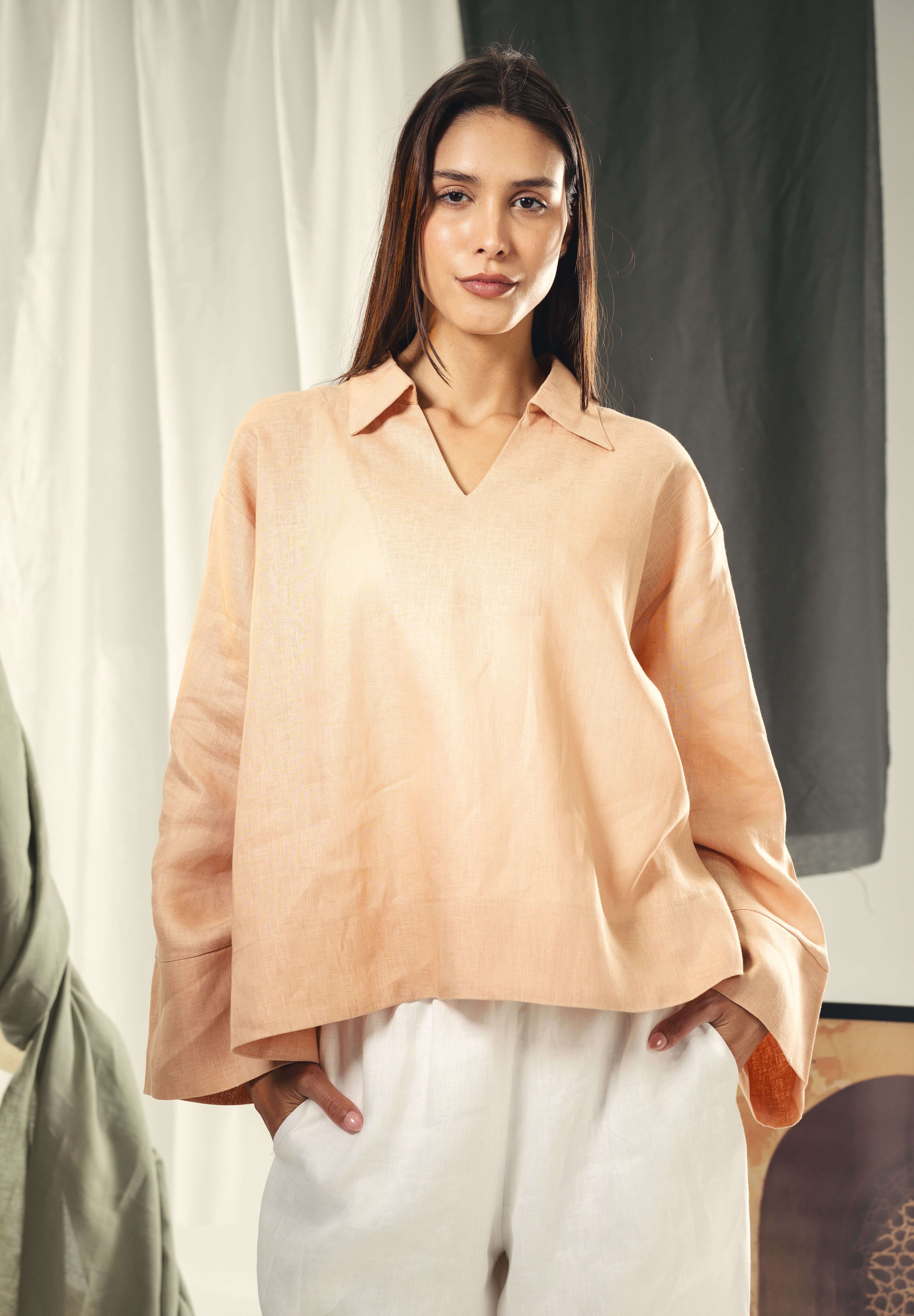 Oversized Blouse with V-Neck Simon