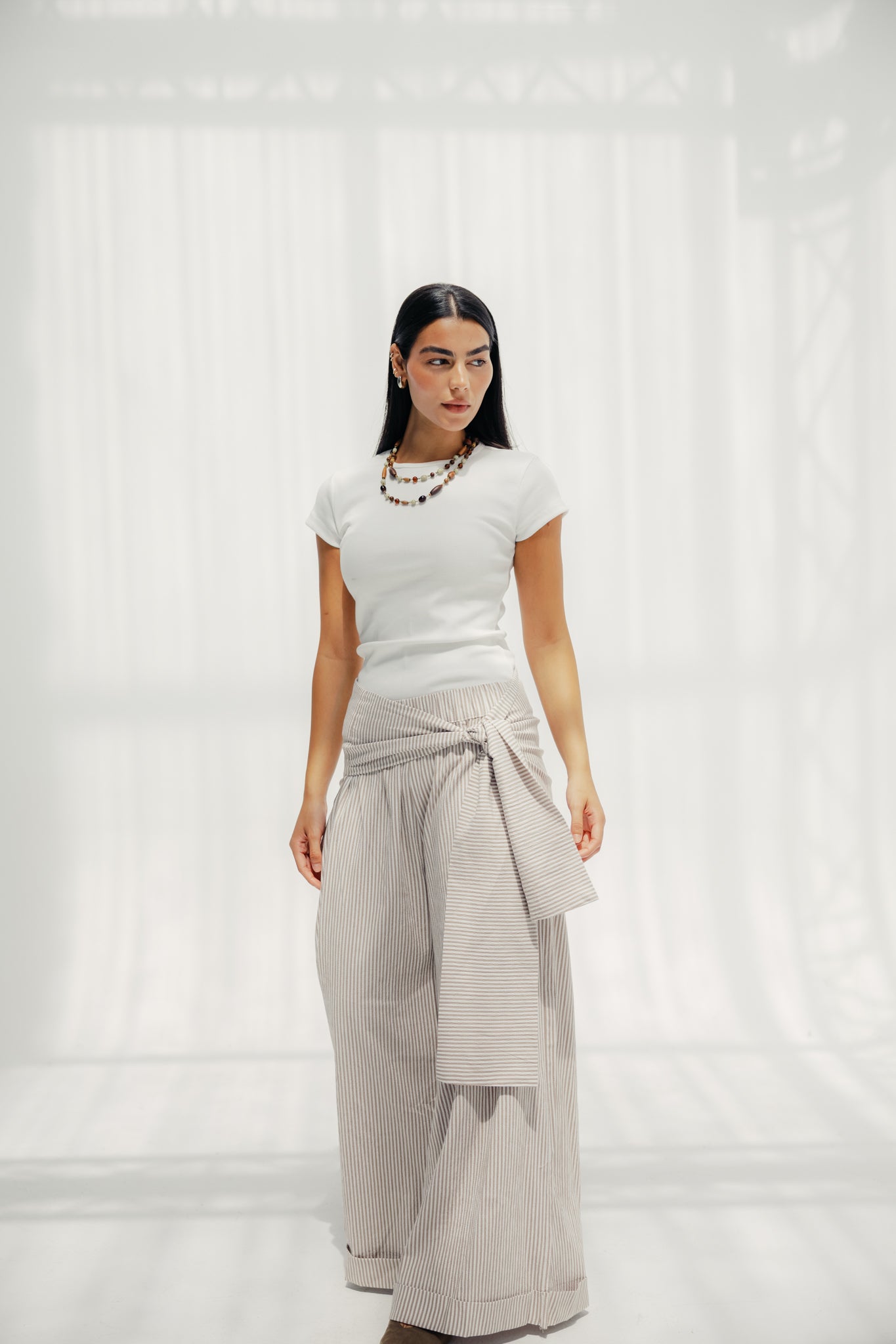 The Sunset Pants White & Cafe