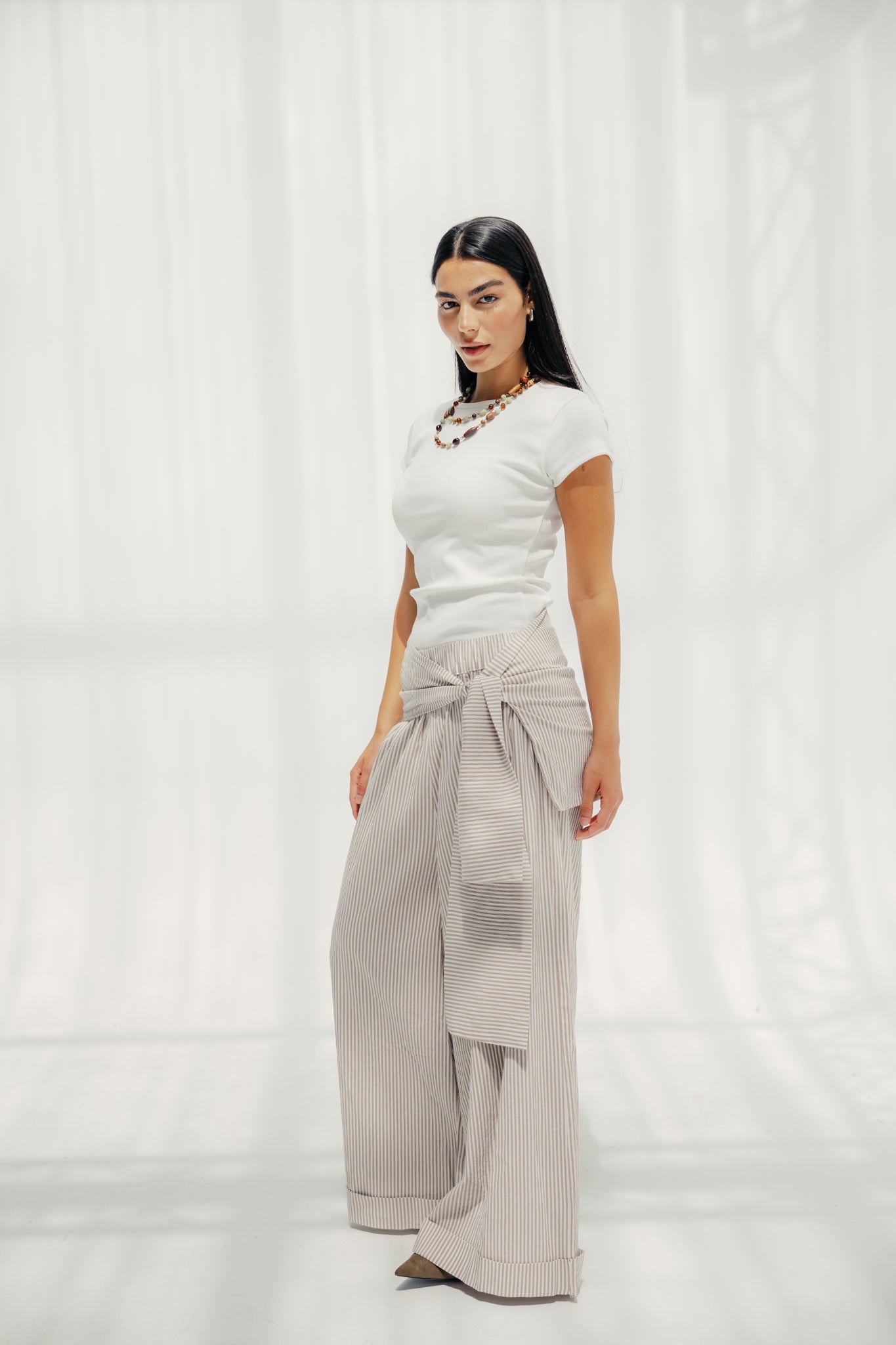 The Sunset Pants White & Cafe