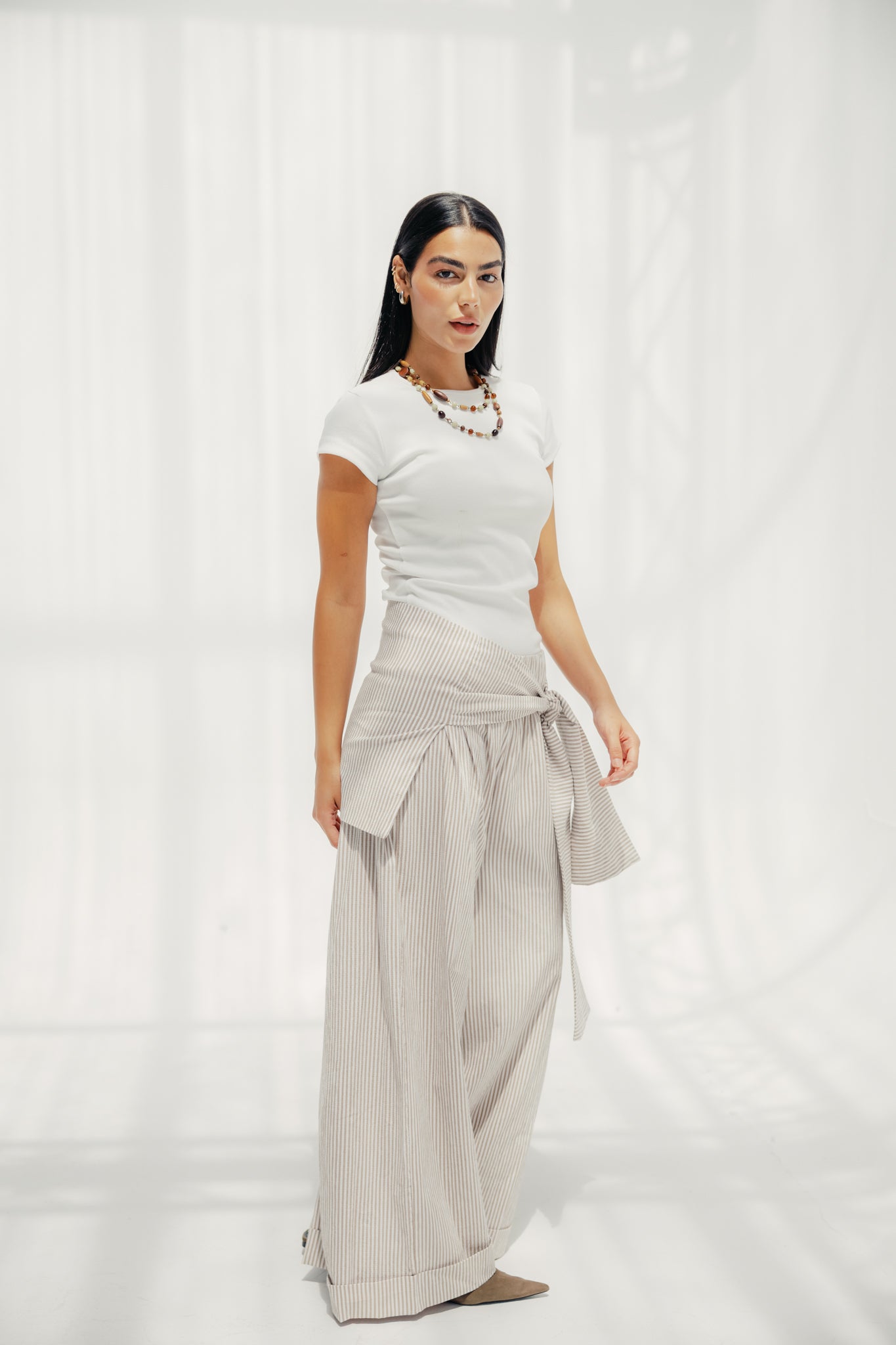 The Sunset Pants White & Cafe
