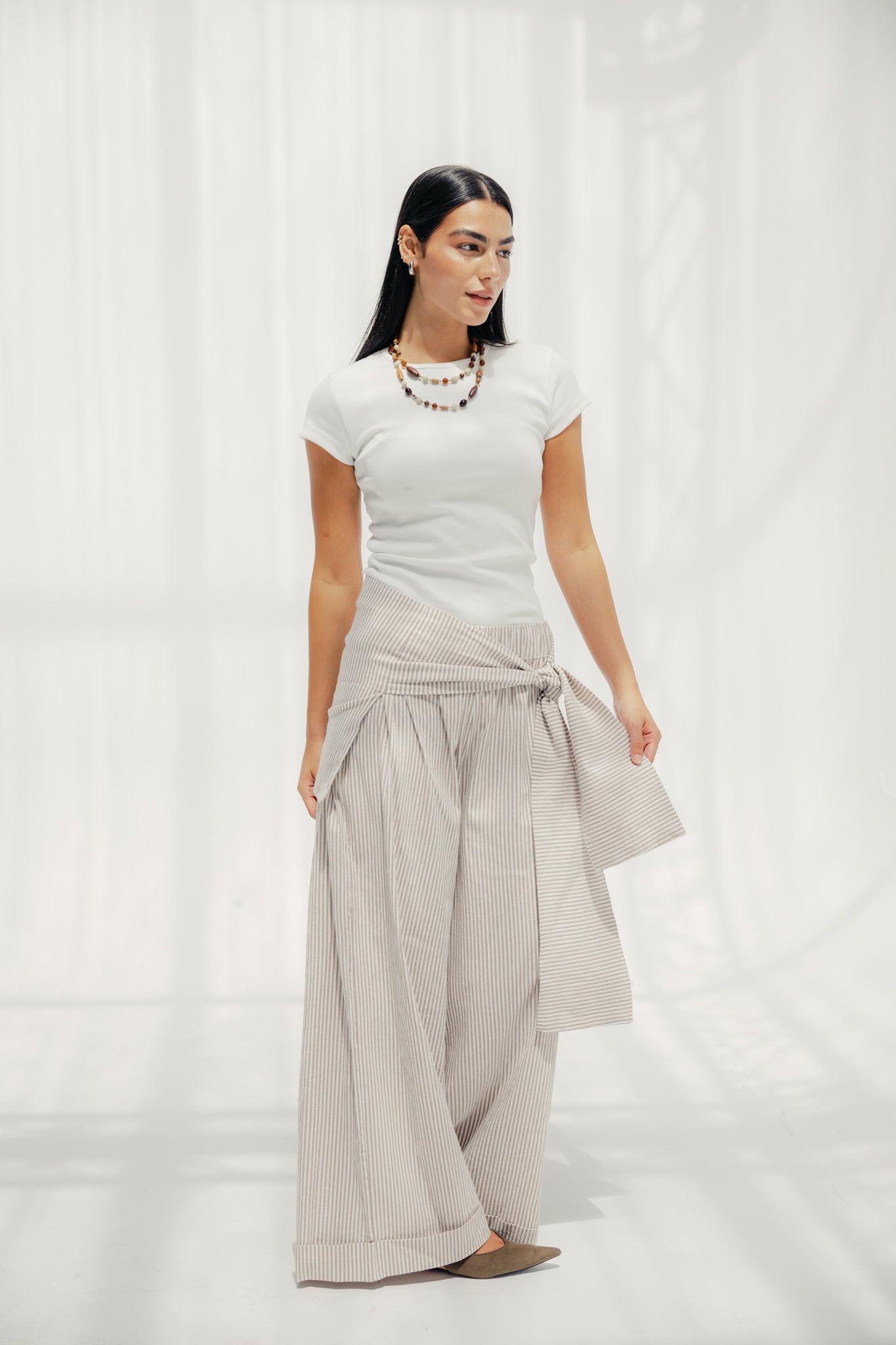 The Sunset Pants White & Cafe