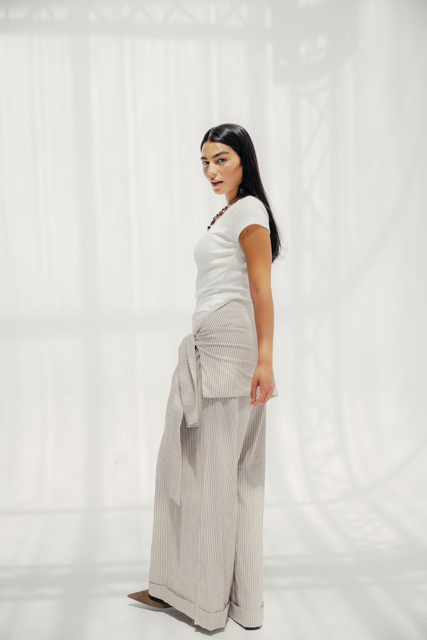 The Sunset Pants White & Cafe
