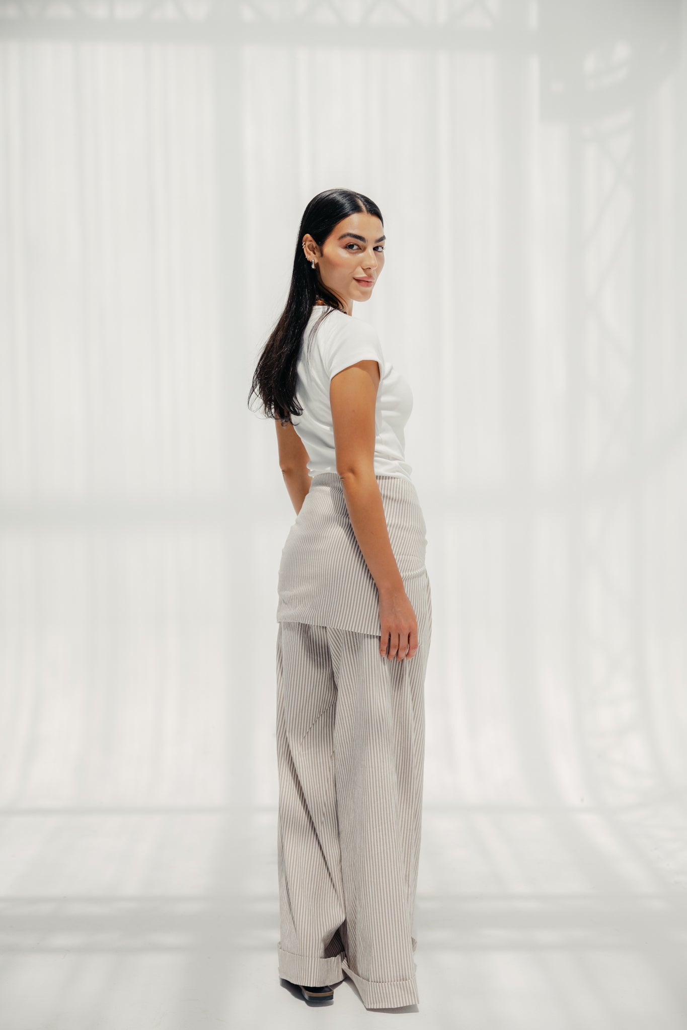 The Sunset Pants White & Cafe