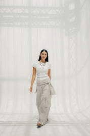 The Sunset Pants White & Cafe