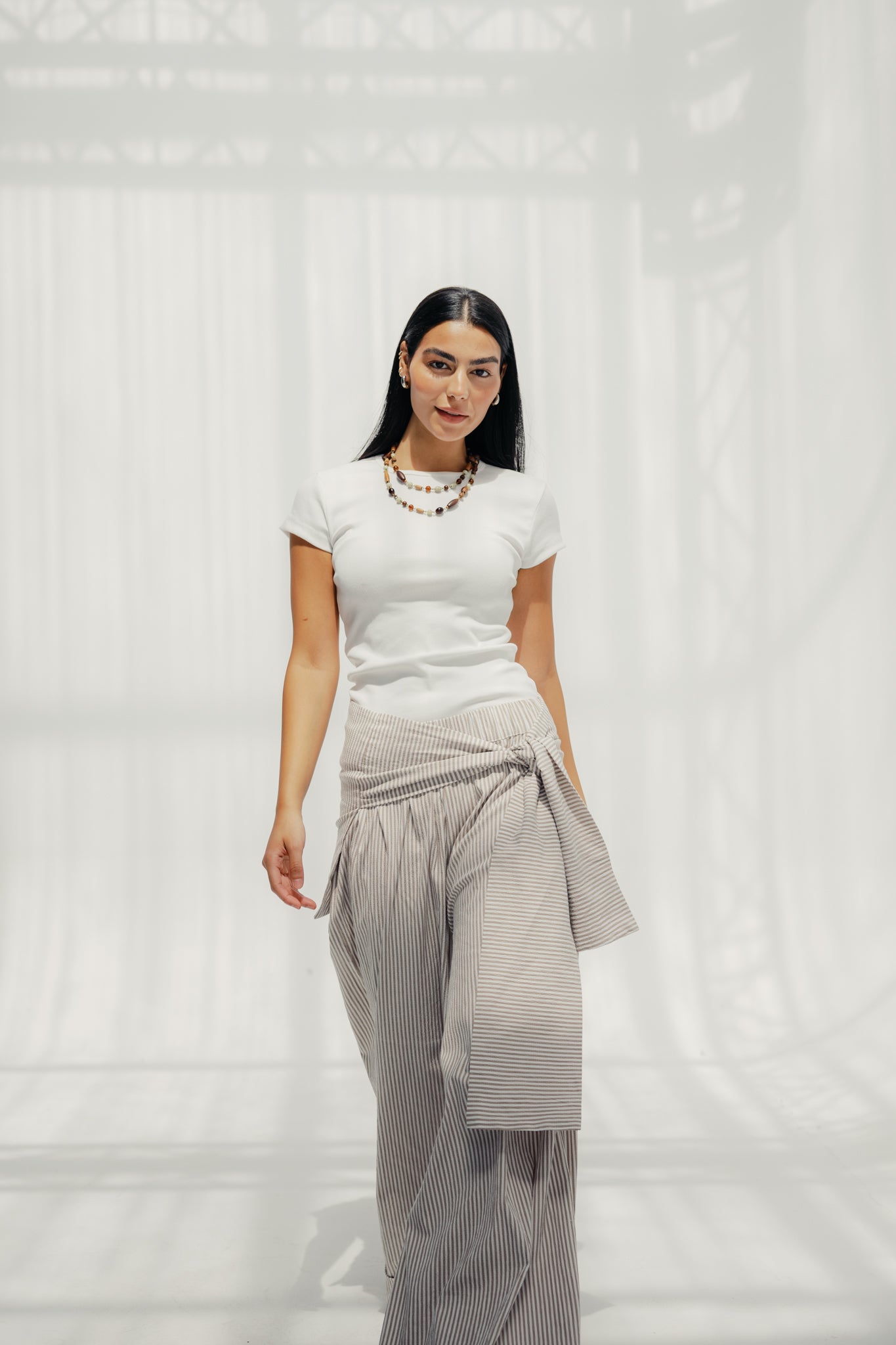 The Sunset Pants White & Cafe