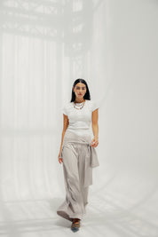 The Sunset Pants White & Cafe