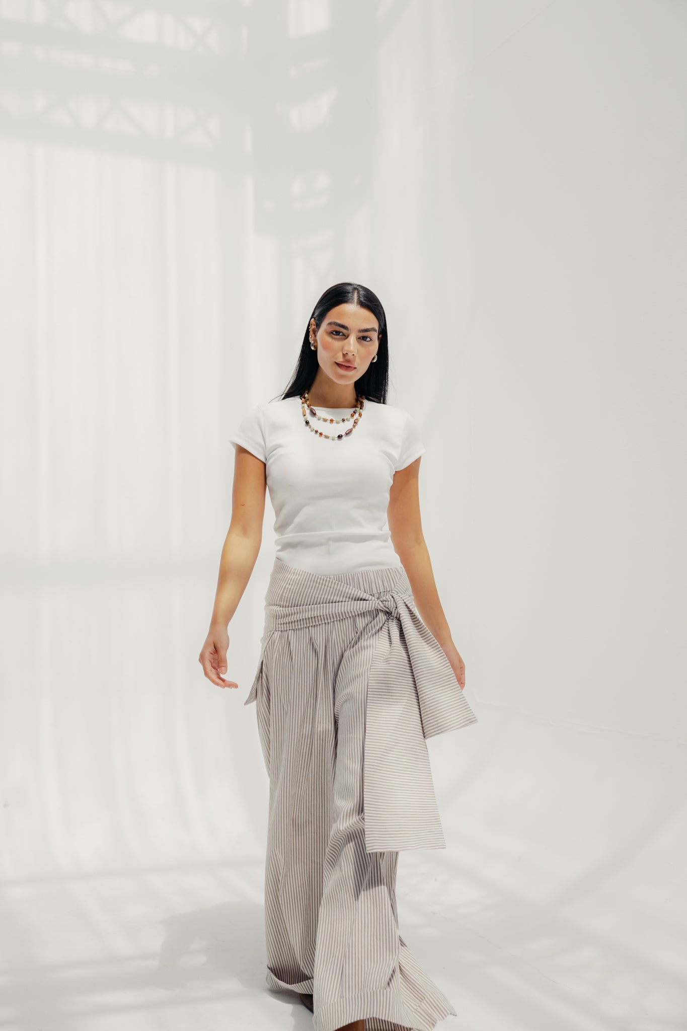 The Sunset Pants White & Cafe