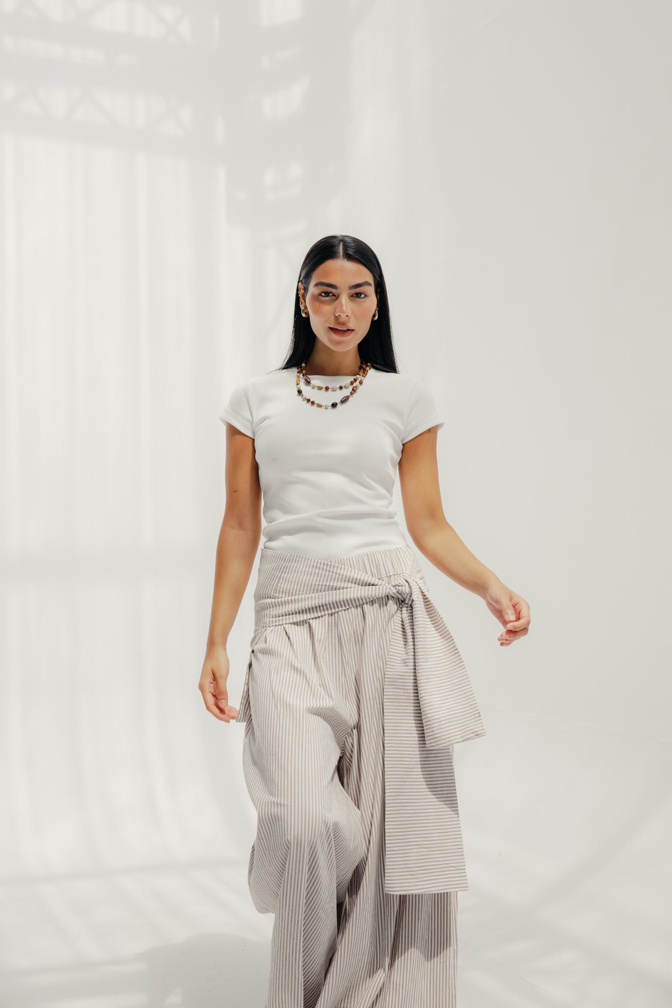 The Sunset Pants White & Cafe