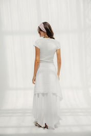 A Flowy skirt with different lengths White
