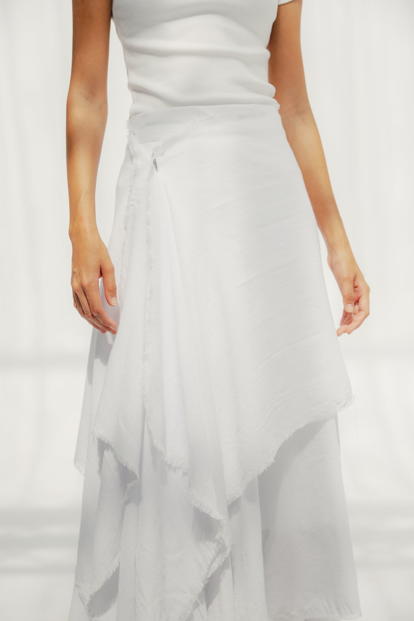 A Flowy skirt with different lengths White