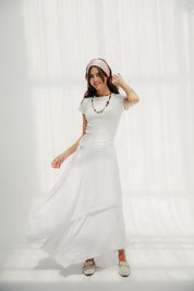 A Flowy skirt with different lengths White