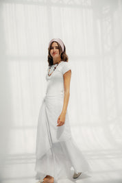 A Flowy skirt with different lengths White