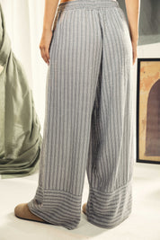 striped wide leg pants Grey