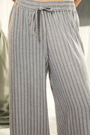 striped wide leg pants Grey