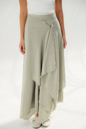 A Flowy skirt with different lengths Olive