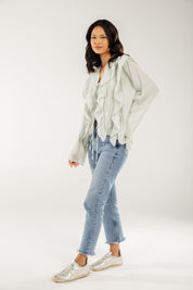 Breezy Ruffle Cardigan Mint