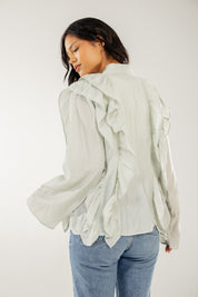 Breezy Ruffle Cardigan Mint