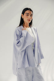 Cardigan with a cut in the sides and collars with curved ends Light Brown