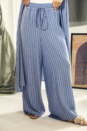 striped wide leg comfy pants Blue and white