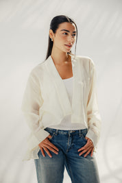The summer veil blouse OFF WHITE