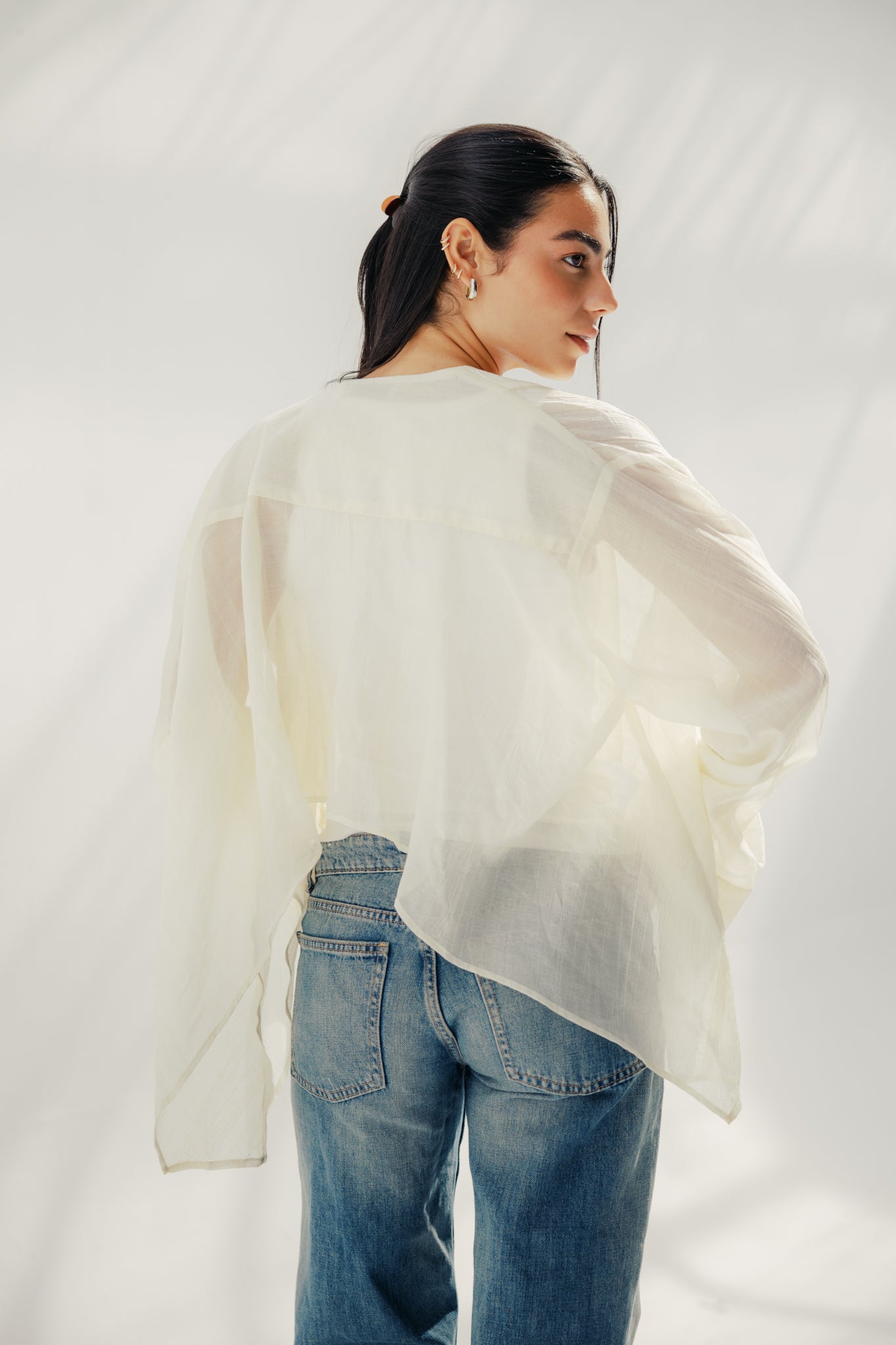 The summer veil blouse OFF WHITE
