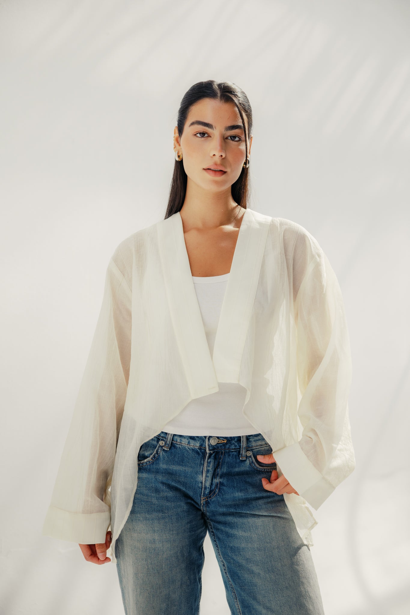 The summer veil blouse OFF WHITE