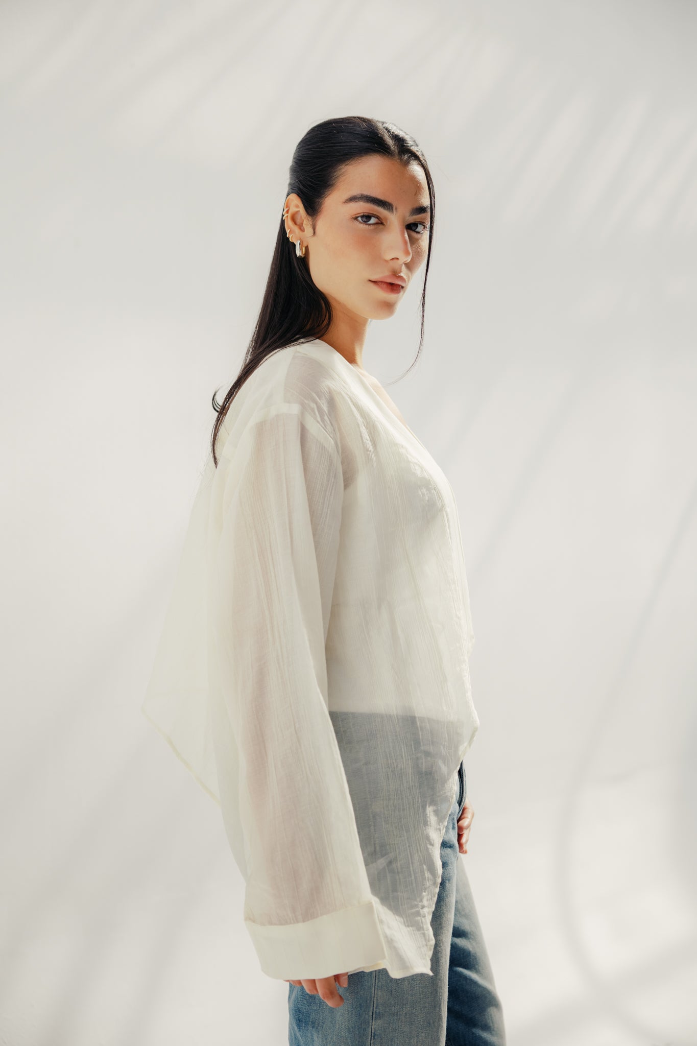 The summer veil blouse OFF WHITE