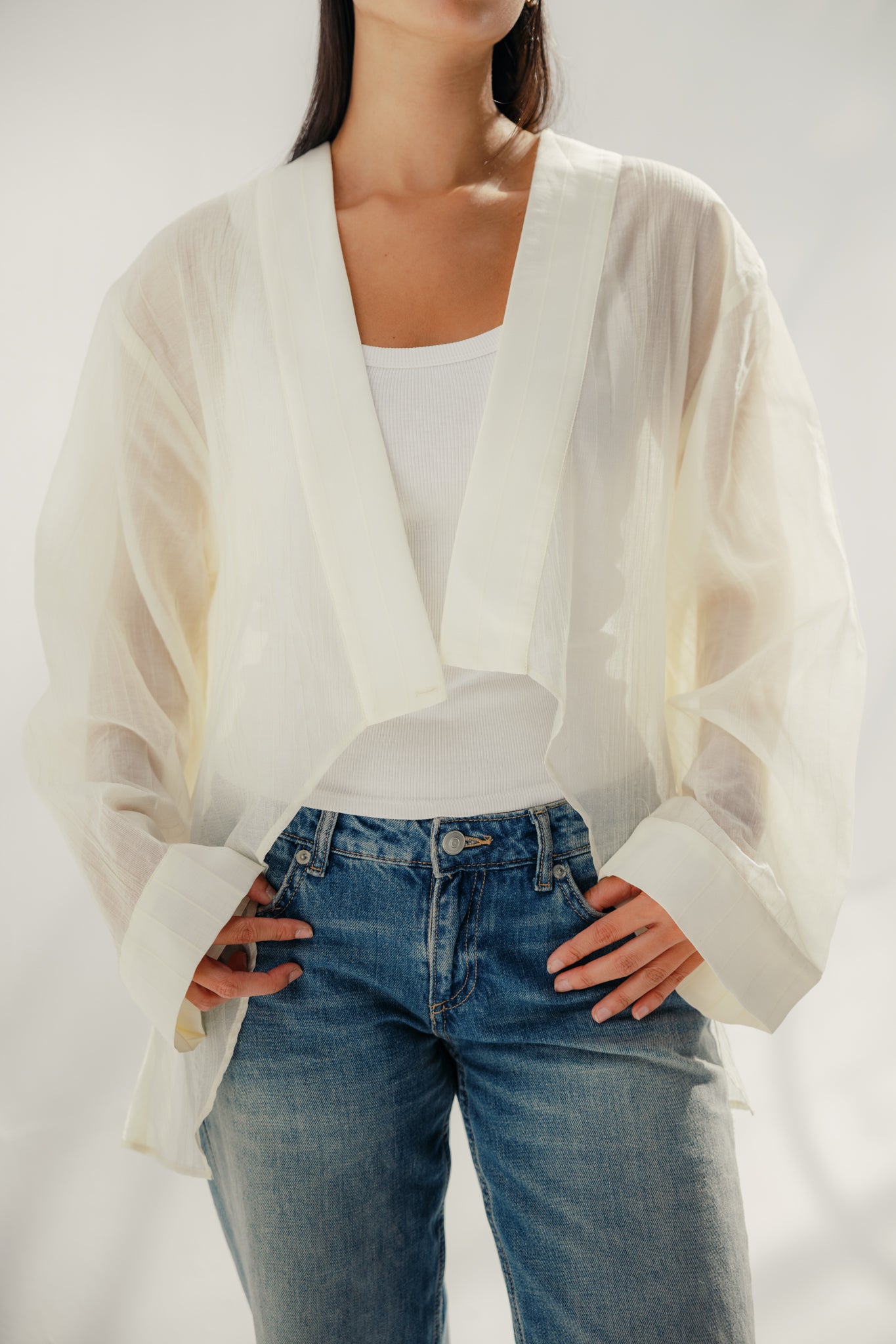 The summer veil blouse OFF WHITE