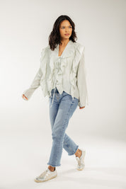 Breezy Ruffle Cardigan Mint