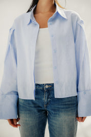 Volume-Sleeve Shirt Baby Blue