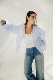Volume-Sleeve Shirt Baby Blue