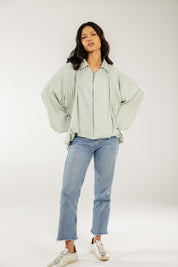 Satin Serenity Ensemble - Jacket Mint