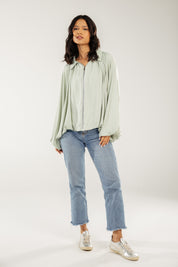 Satin Serenity Ensemble - Jacket Mint