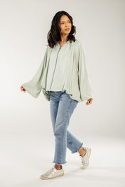 Satin Serenity Ensemble - Jacket Mint