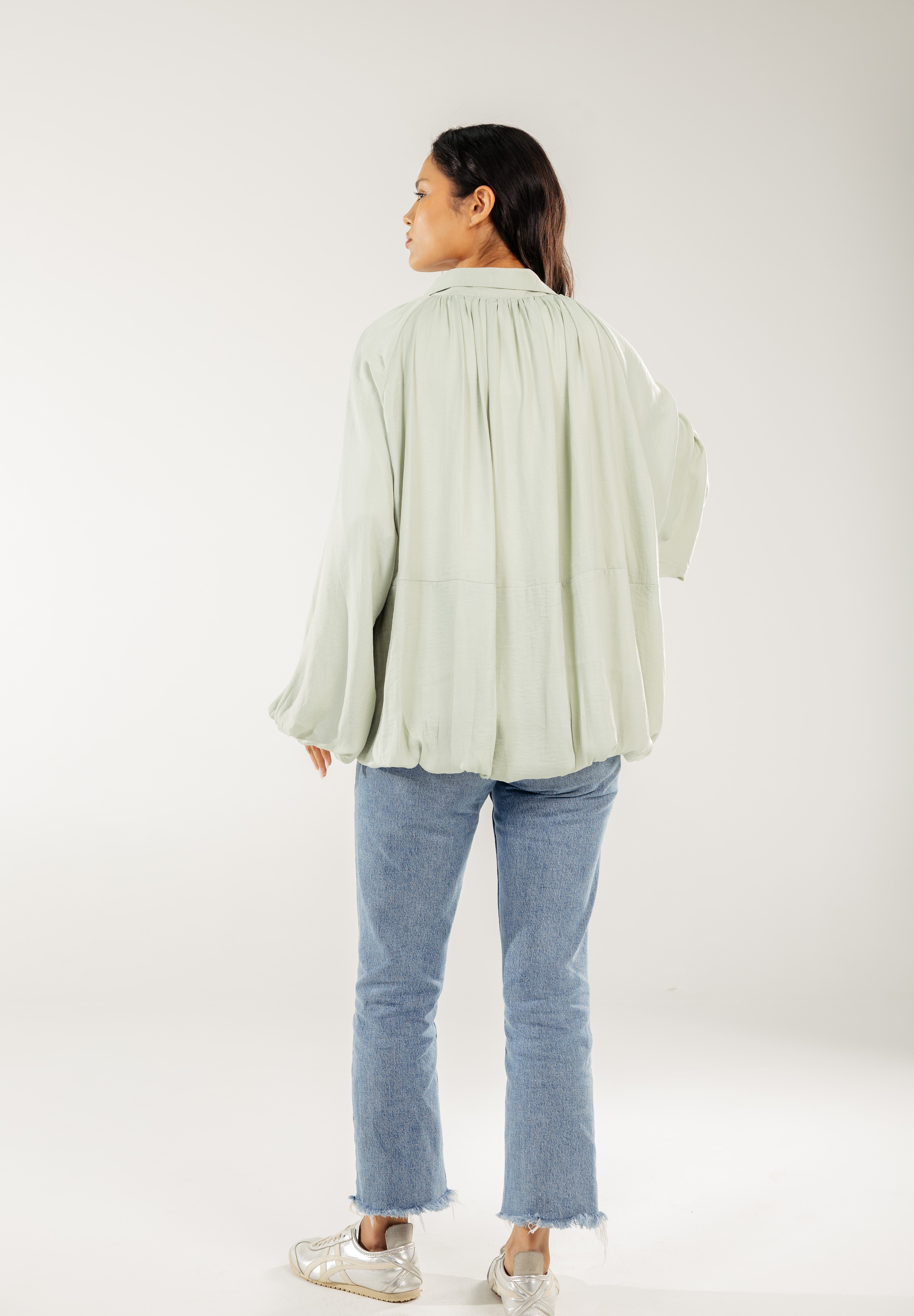 Satin Serenity Ensemble - Jacket Mint
