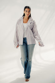 Button-down blouse - multicolored White And Red